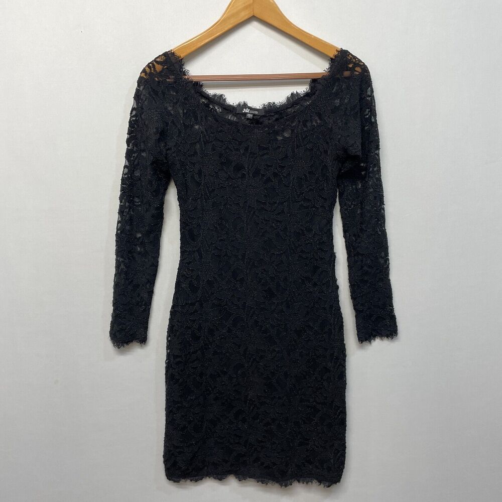 Jump Apparel by Wendye Chaitin Women Lace Dress Size Medium Black Floral M287 -9